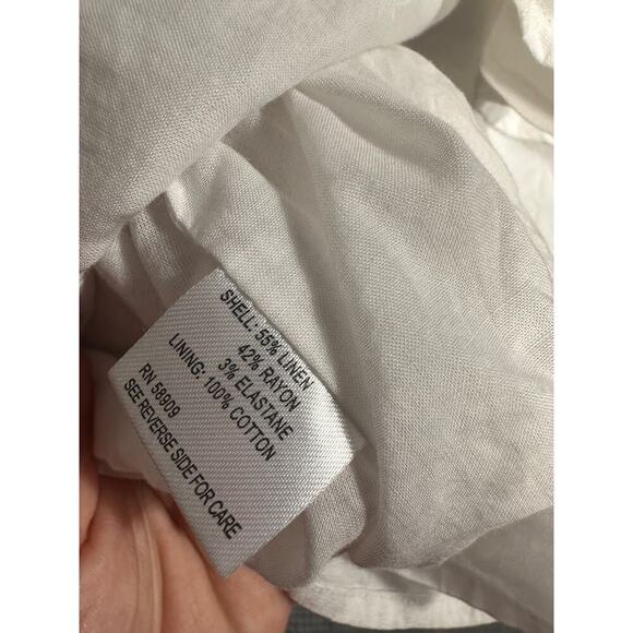 NEW- NWOTGianni Bini White Linen Blend Long Sleeve Mini Dress Size 4 - Picture 7 of 7